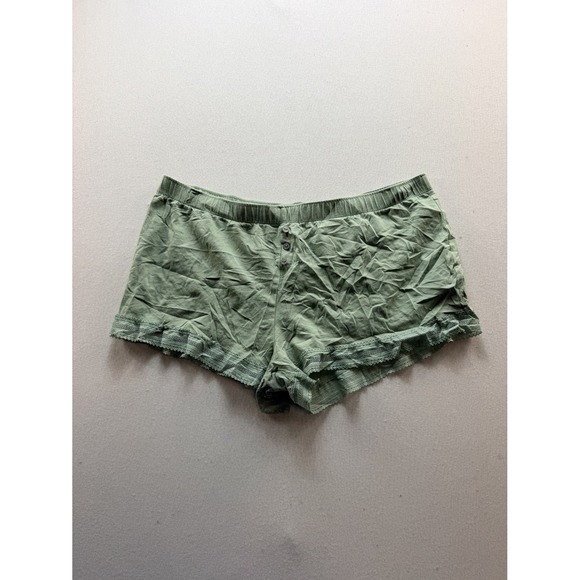 Primark Other - Primark Sleep Shorts Womens 10/12 Green Good Organic Cotton Lace Trim 16522